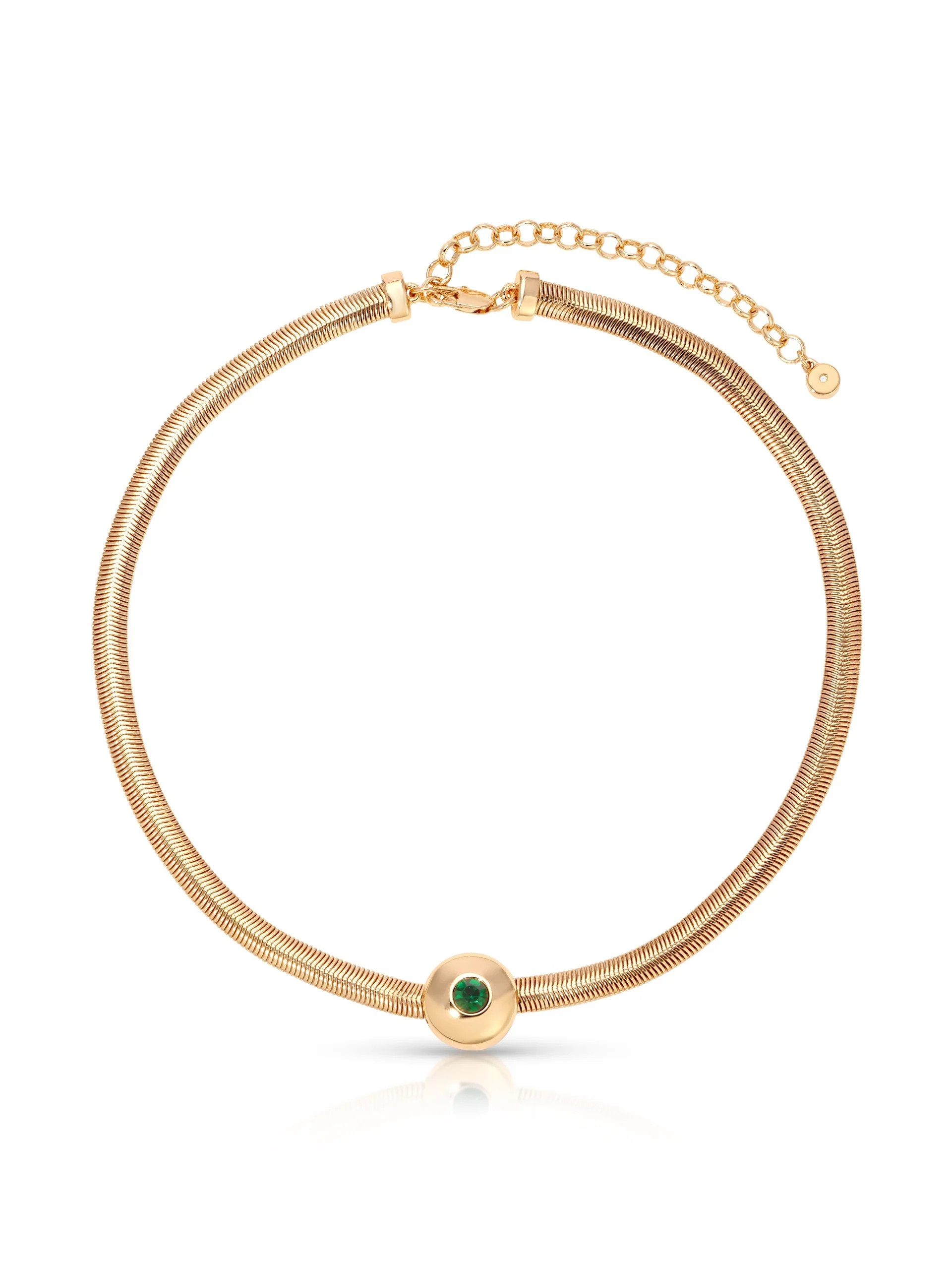 Emerald City Necklace - Emerald Crystal with 18k Gold Plating / One Size | Ettika