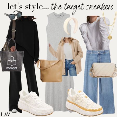 About to buy all 3 of these looks 😎one how effortless and pulled together they are! The Chloe / Target sneakers are such a fun new look to try! 