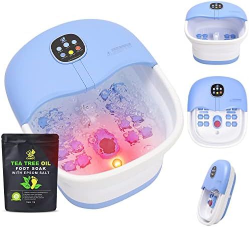 Foot Spa Bath Massager with Heat Bubbles and Vibration Massage and Jets, 16OZ Tea Tree Oil Foot S... | Amazon (US)