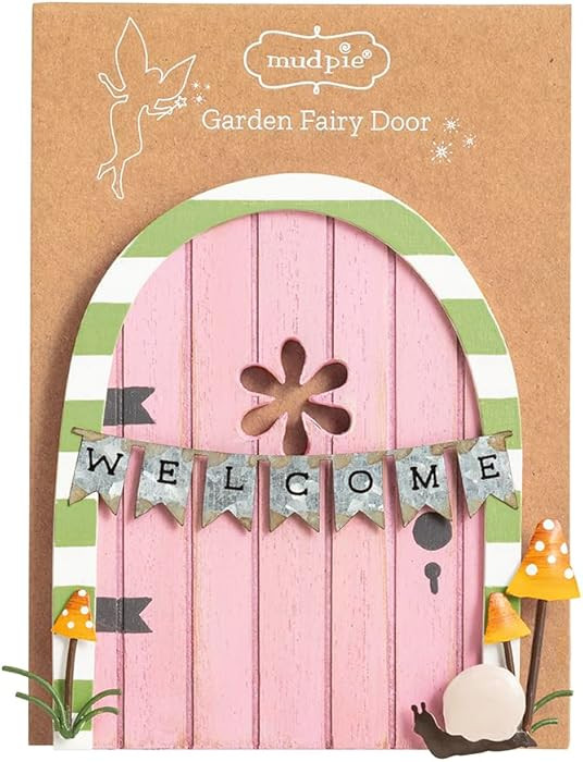 Mud Pie Pine Wood Pink Garden Fairy Door | Amazon (US)
