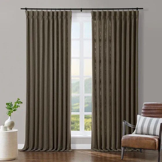 Tia Custom Linen Curtain Pleated | TWOPAGES