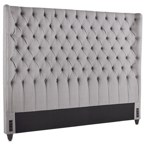 Audrey II Upholstered Pewter Wingback King Headboard | Pier 1 Imports