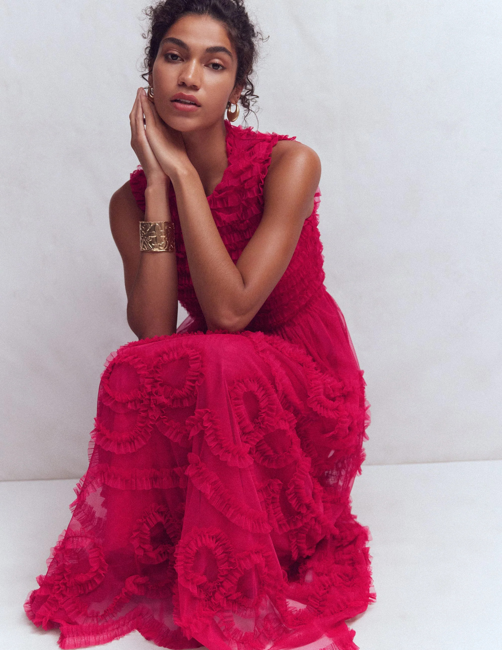T\u00fcll-Partykleid mit Schleifenmotiv-Kr\u00e4ftiges Rosa | Boden DE