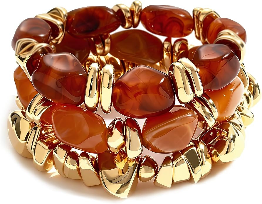 Acrylic Bangles Bracelets for Women, Irregular Acrylic Resin Chunky Bracelets Geometric Fashions ... | Amazon (US)