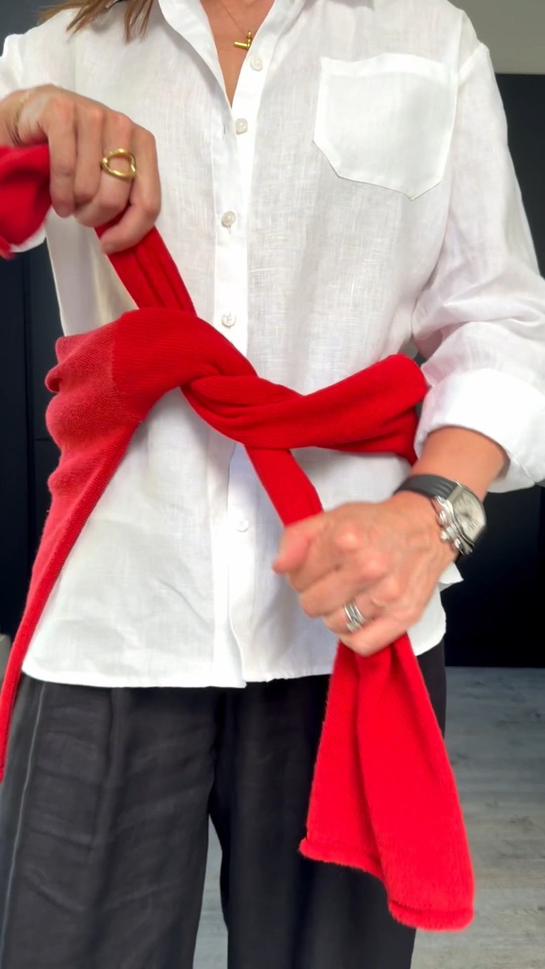 A pop of red is something I’ve been adding a lot this year. 
It’s not a colour I’ve ever been drawn to before so consider me officially influenced ❤️

It started with the flip flops last year (which are such an easy way to add this little pop), now it’s this fab jumper. 

Who knows where it will end 🌶️ 
Are you a fan?
I’m in 38 trousers and M jumper

#LTKsummer #LTKstyletip #LTKover50style