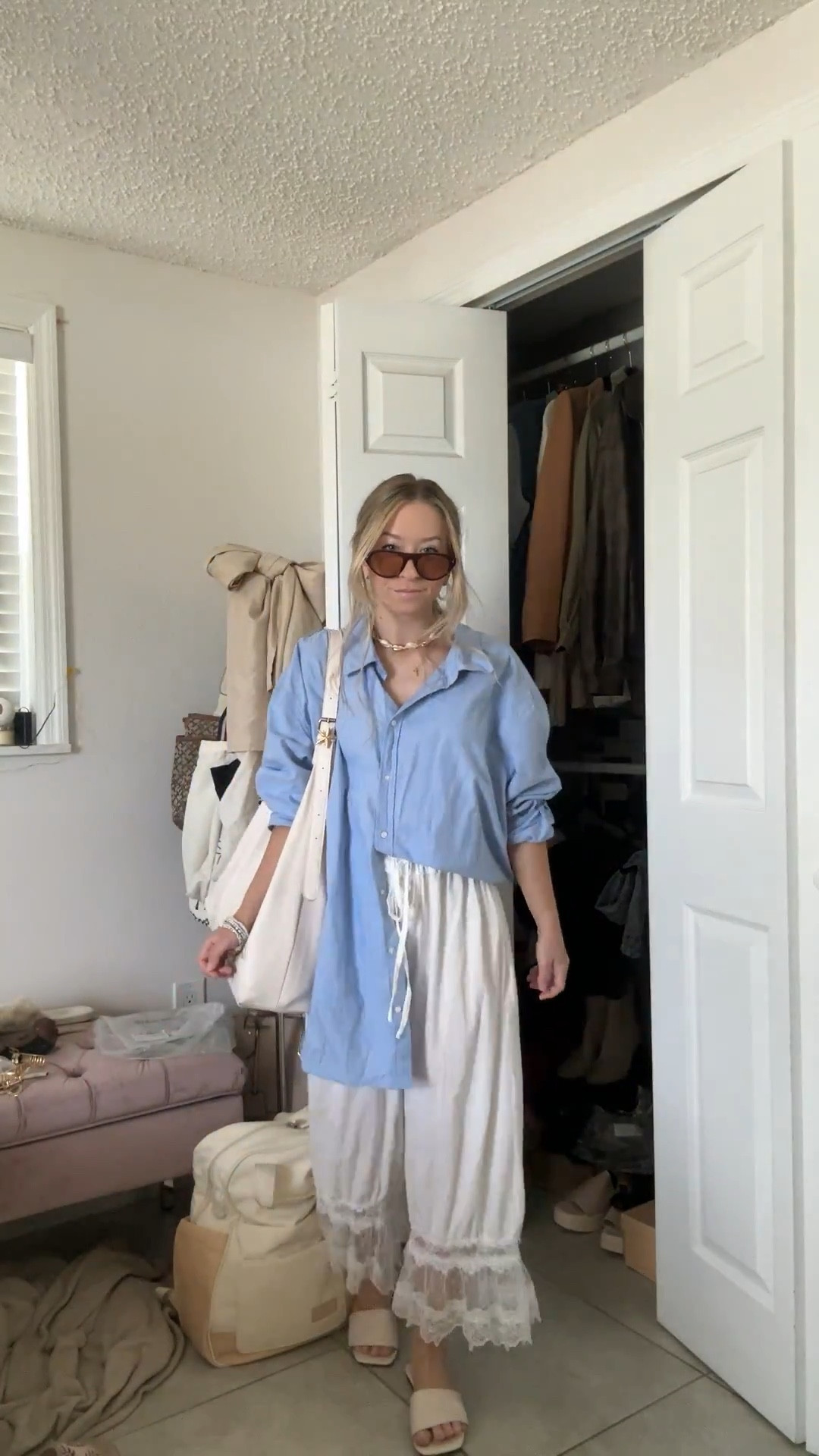 Casual flowy bloomer pants summer outfit🤍 pants are the comfiest ever and true to size!! 

#LTKootd #LTKSeasonal