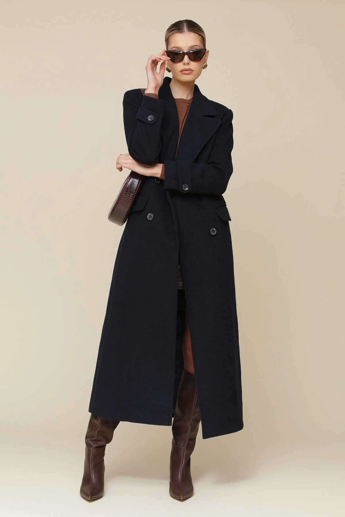 Wool Blend Tailored Maxi Coat | Avec Les Files