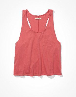 AE Cropped Scoop Neck Tank Top | American Eagle Outfitters (US & CA)