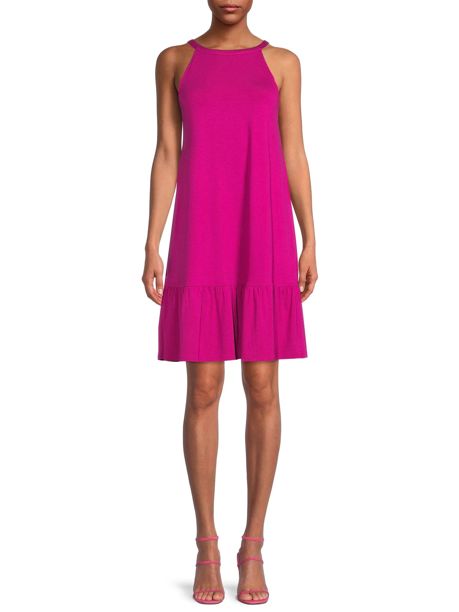 Time and Tru Women's Sleeveless Knee Length Knit Dress - Walmart.com | Walmart (US)