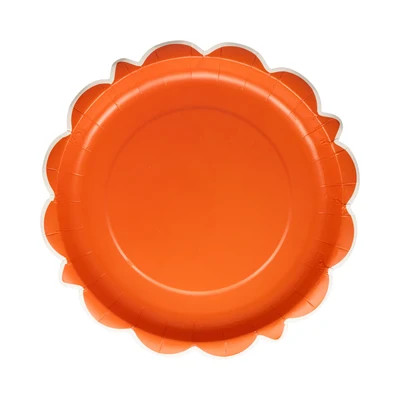 Falloween Rust Scalloped Round 10" Paper Plate | My Mind's Eye
