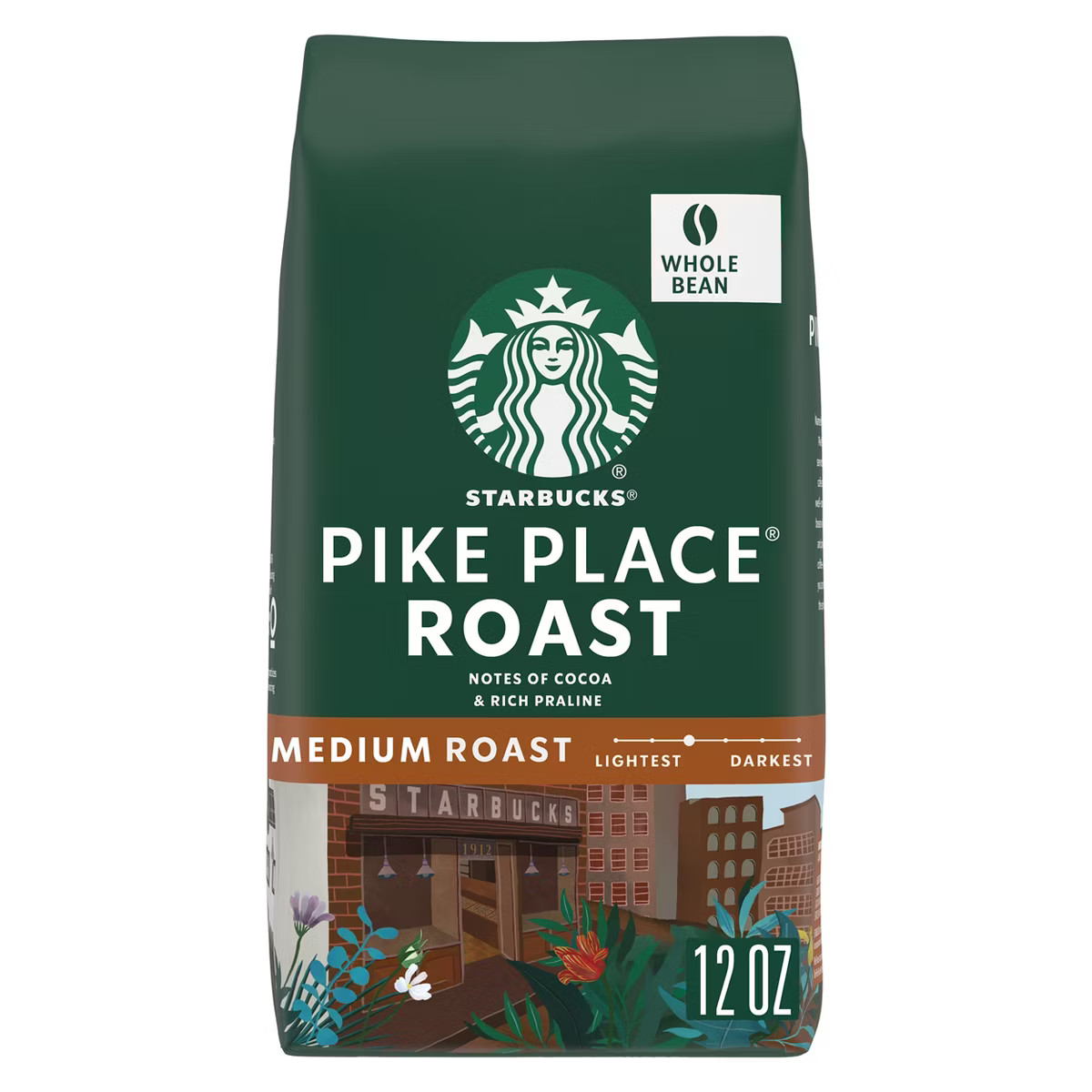 Starbucks Pike Place Roast Medium Roast Whole Bean Coffee - 12oz | Target