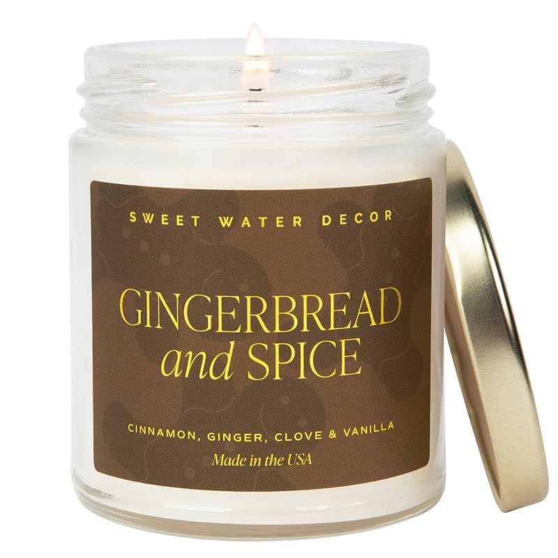 Sweet Water Decor Gingerbread and Spice Candle | Orange, Lemon, and Ginger Candles Scented Soy Ca... | Amazon (US)