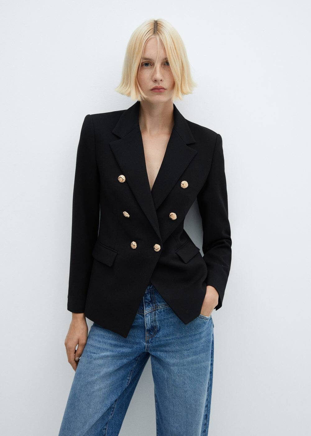 Double-breasted blazer -  Women | Mango United Kingdom | MANGO (UK)