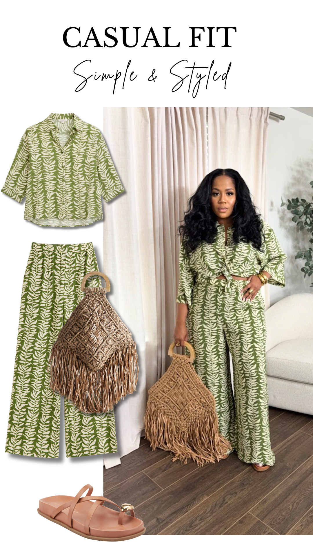Loving this easy summer look 💚✨ The set is from @Macy's, sandals are @Marc Fisher, and the fringe bag is from @asos.

#Macys #MarcFisher #ASOS #LTKStyle #SummerStyle 

 #LTKgrwm #LTKootd #LTKU