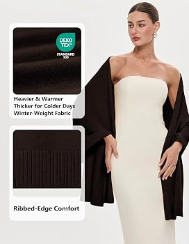 PULI Women's Pashmina Shawl Wrap Large Wedding Bridal Evening Winter Scarf | Amazon (US)
