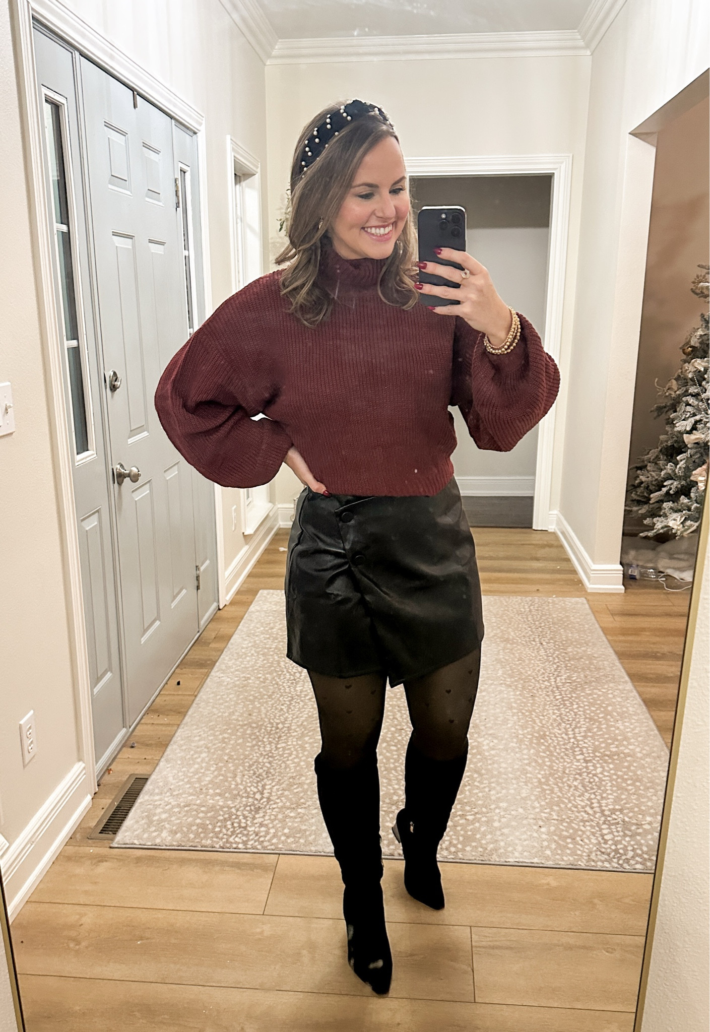 Cute winter outfit perfect for date night, galentines dinner or Valentine’s Day outfit! 

Cute winter outfit perfect for date night, galentines dinner or Valentine’s Day outfit! 

Details: 

This faux leather wrap skirt is gorgeous! Love the button detail. Wearing size M & fits great. 

The fleece lined tights have the cutest subtle hearts on them! I got a l/xl in these, (they run small IMO).

Wearing size M in the cropped red sweater. This one is perfect to tuck in with high waisted jeans, skirts & pants and won’t add any bulk! 

The boots are my fave black knee highs and they are also from Amazon! Linked everything below! ⬇️ 



#LTKFindsUnder50 #LTKParties #LTKSeasonal