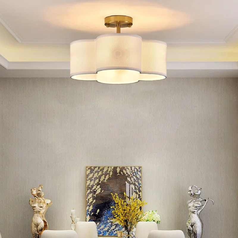 Kowanda Fabric Semi Flush Mount | Wayfair North America