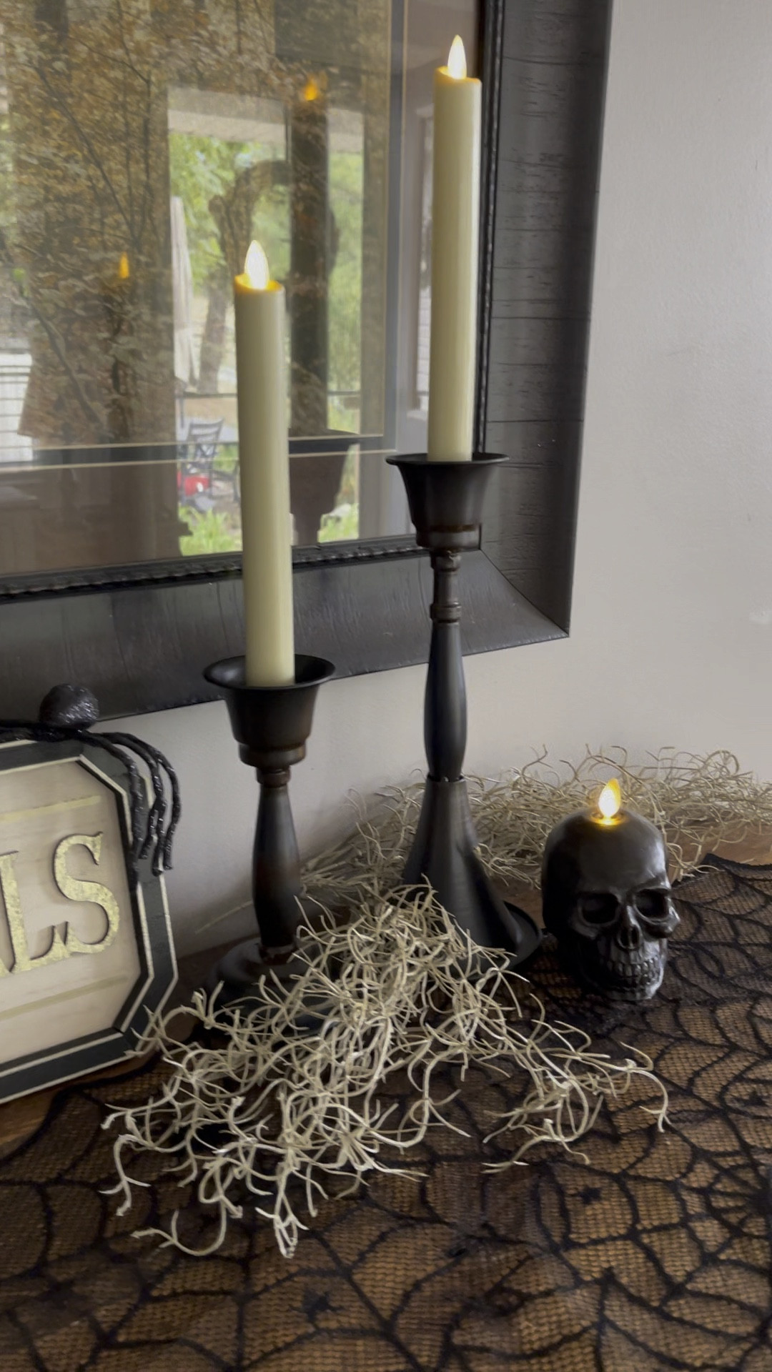 Luminara Black Wax Skull Candle