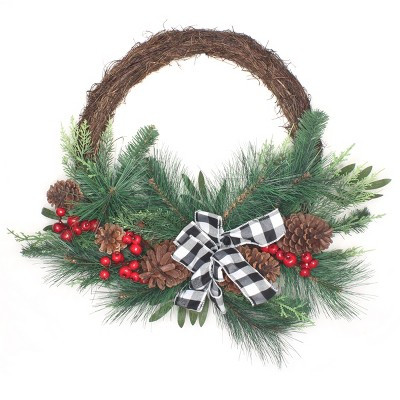 24" Mixed Pine and Berries Artificial Christmas Wreath - National Tree Company | Target