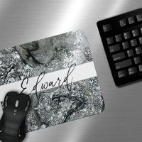 Elegant Dark Marble Custom Mouse Pad Vs 3 | Personalized Gift For Boyfriend Girlfriend | Etsy (US)