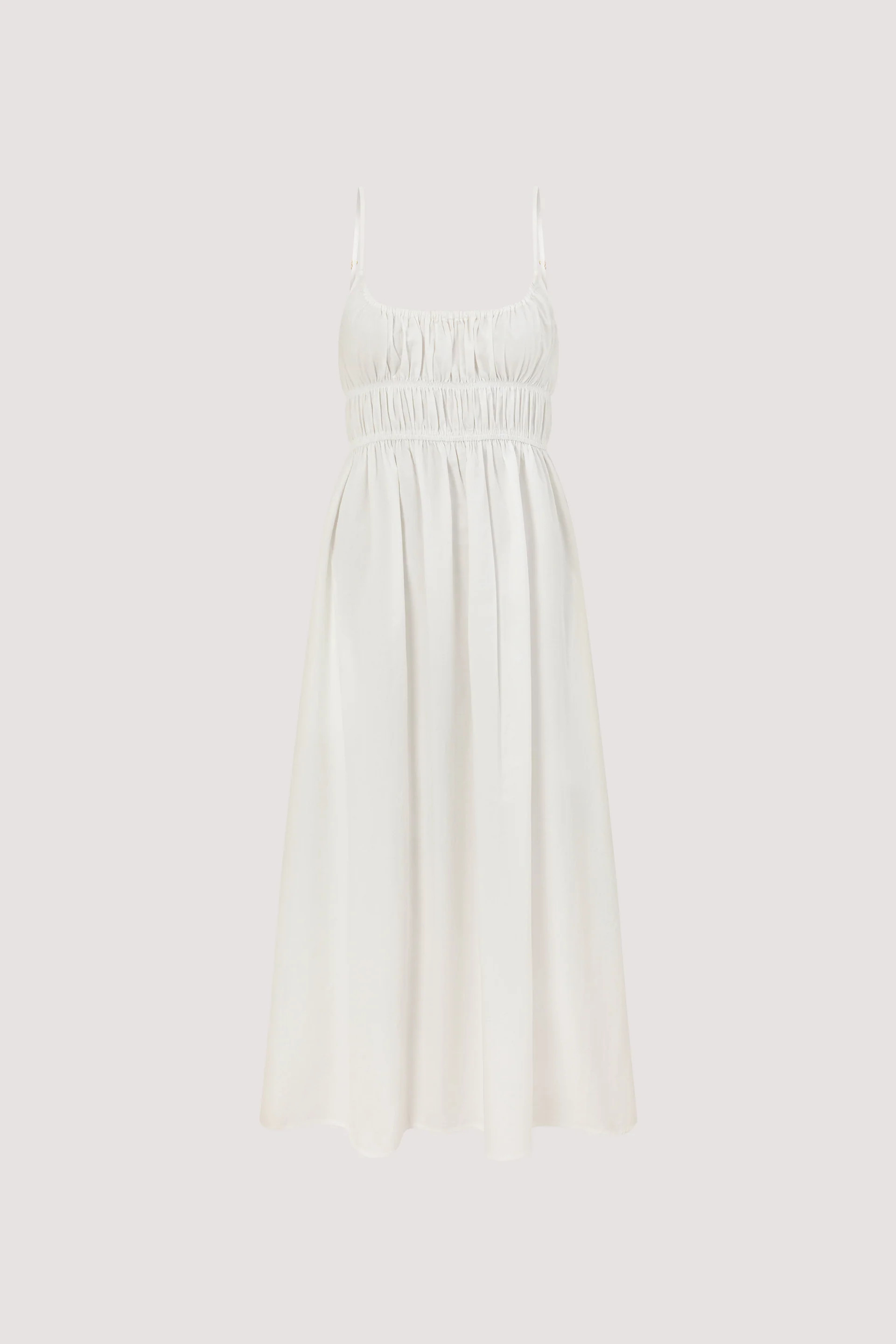 ZAHARA WHITE COTTON MIDI DRESS | DISSH