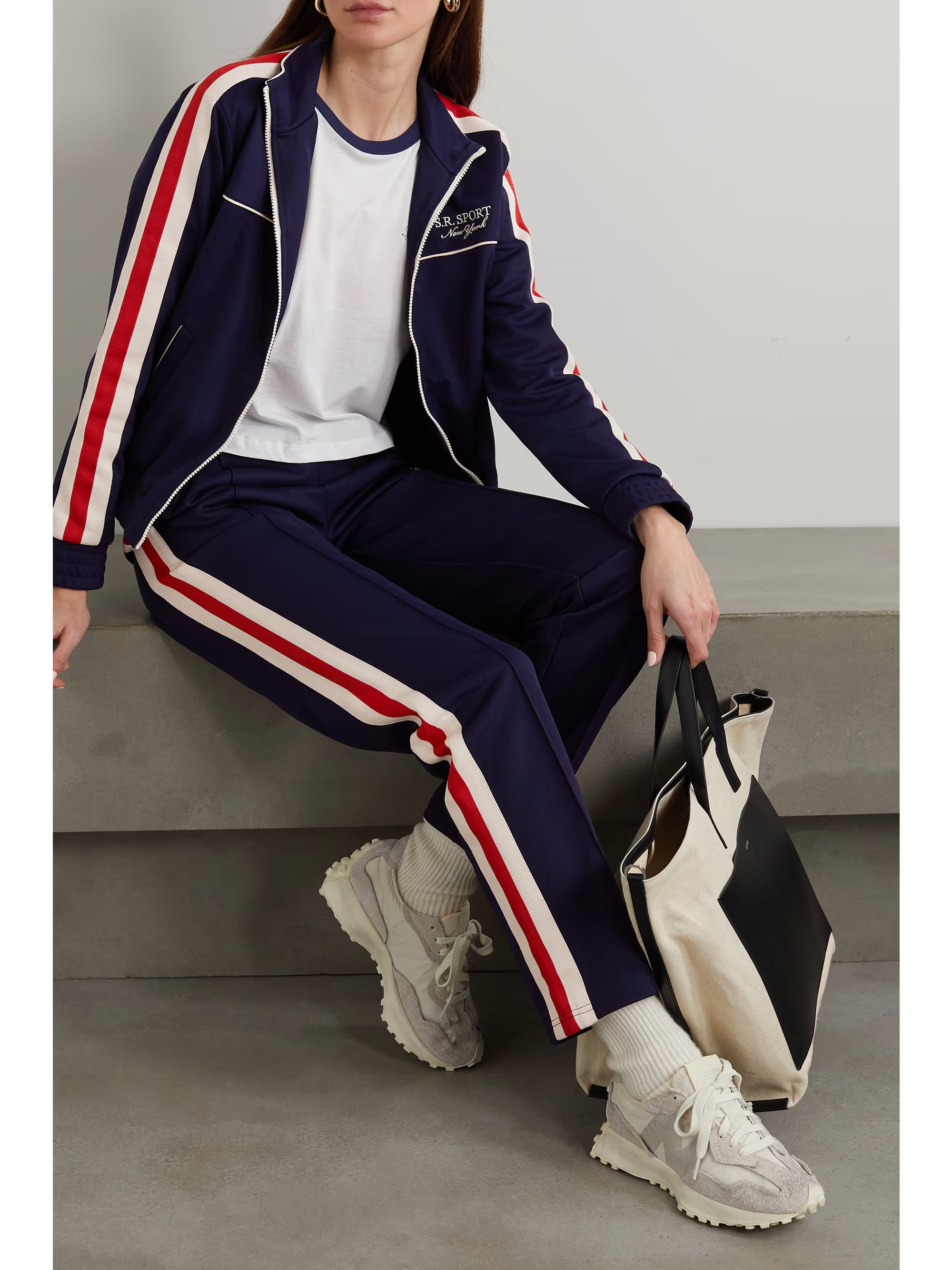 Bowie striped embroidered jersey track pants | NET-A-PORTER (US)