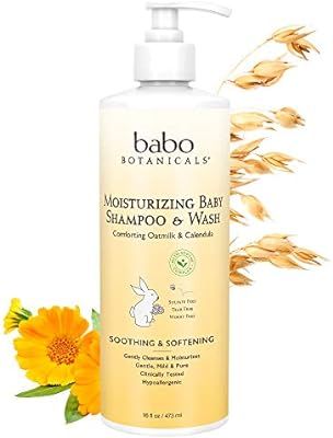 Babo Botanicals Moisturizing Baby 2-in-1 Shampoo & Wash with Oatmilk and Organic Calendula, Hypoa... | Amazon (US)