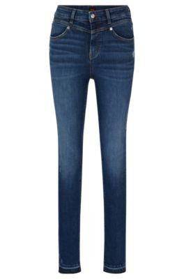 Dark-blue jeans in supreme-movement denim- Dark Blue Women's Jeans size 26 | Hugo Boss (US)