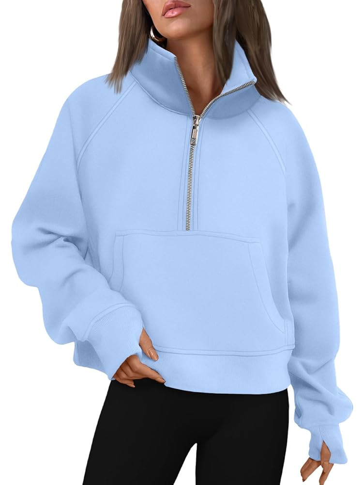 AUTOMET Womens Sweatshirts Half Zip Cropped Pullover Fleece Quarter Zipper Hoodies 2025 Fall Fash... | Amazon (US)
