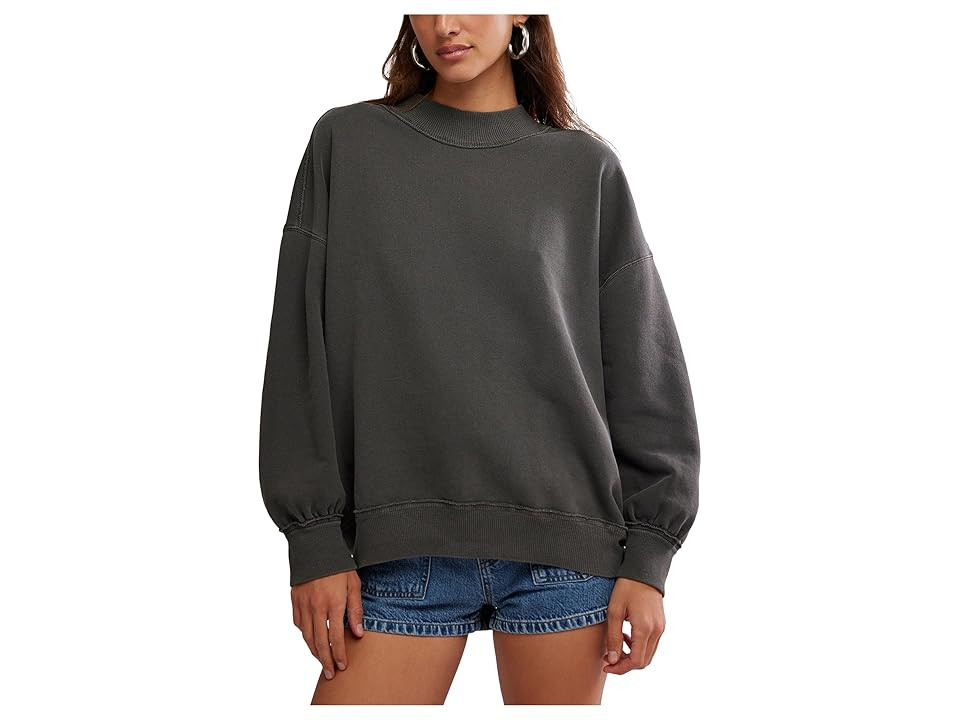 Free People Palm Springs Turtle Women's Sweatshirt Washed Black : XL (Women's 16), Cotton | Zappos