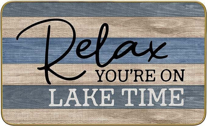 Mingnei Relax You're On Lake Time Doormat Door Mat for Home Kitchen Entrance,Nautical Lake House ... | Amazon (US)