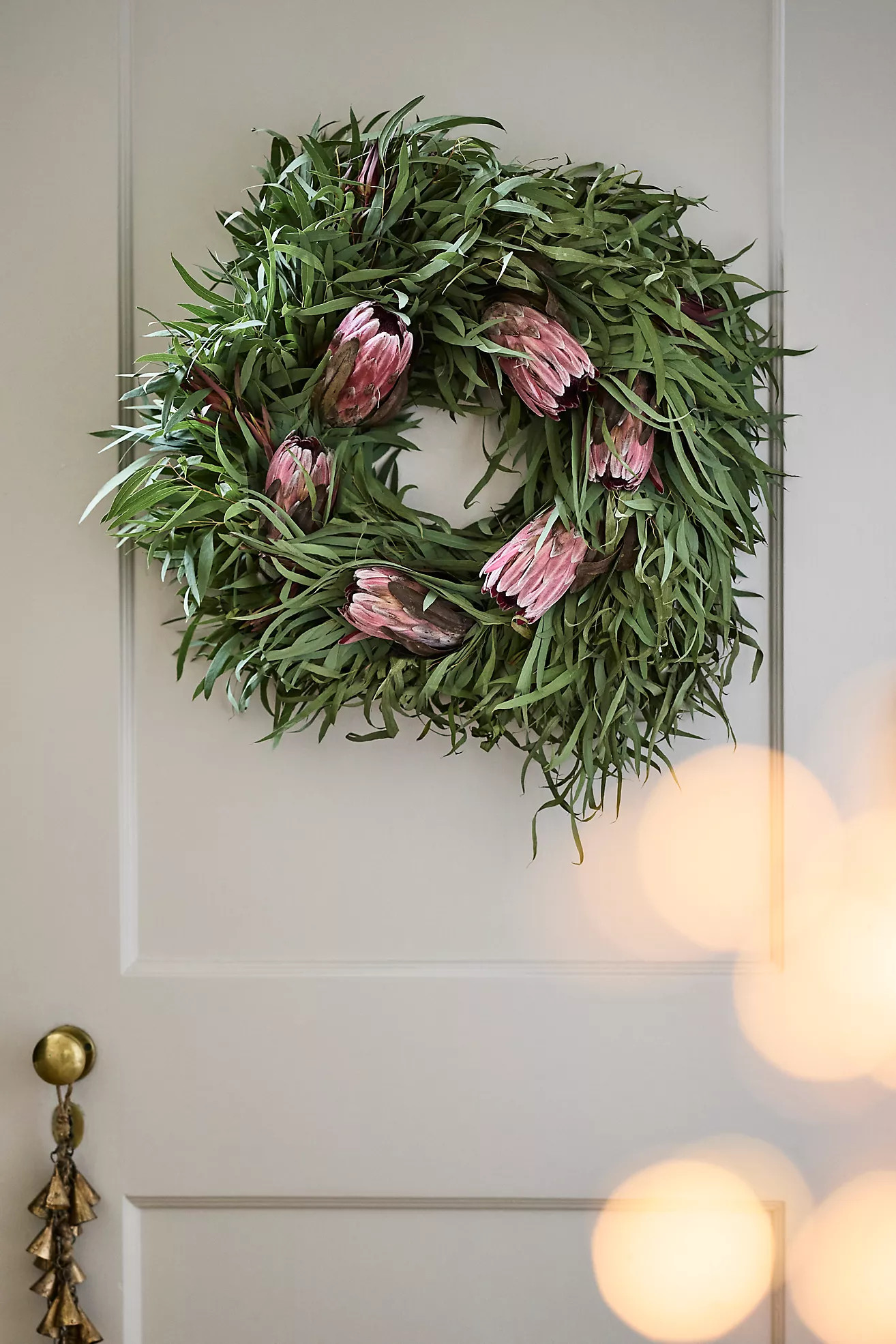 Fresh Willow Eucalyptus + Protea Wreath | Anthropologie (US)