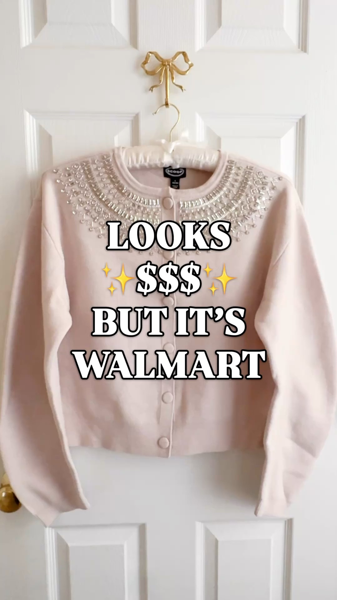 LOOKS EXPENSIVE. IT’S SCOOP ON WALMART. ✨

This is how I want to do sparkly season. An embellished cardigan I can wear with my everyday clothes, with a neckline that looks like jewelry. The details on this new Scoop sweater are beautiful, and when they catch the light, y’all. It looks so much more expensive than its Walmart price tag.

This is the beige, and it also comes in black. The quality feels really good in person, with a midweight knit, covered buttons and rows of glistening embellishments around the neckline. You can skip the necklace entirely.

Button it up with trousers for work outfits and teacher outfits, or wear it with jeans for a holiday lunch. Then pair it with a skirt or dressy black pants for Christmas parties. I wouldn’t save this one for a special occasion. A little sparkle belongs in the weekday rotation, too.

I’ve linked both colors below. If you love an embellished sweater with that expensive look, this is your holiday cardigan at a Walmart price.

Scoop embellished cardigan, Walmart cardigan women, embellished sweater, rhinestone cardigan, jeweled cardigan, sparkly cardigan, beige cardigan, black embellished cardigan, holiday cardigan women, holiday sweaters, Christmas sweaters women, holiday outfits women, holiday party outfits, Christmas party outfits, office holiday party outfit, work outfits women, teacher outfits, business casual outfits women, affordable workwear, preppy style, feminine style, winter outfits women, Walmart new arrivals, Scoop new arrivals, Walmart finds, Walmart style, look for less

#WalmartFinds #WalmartStyle #Scoop #LookForLess #HolidayOutfits #LTKWorkwear #LTKSeasonal #LTKParties #LTKOver40