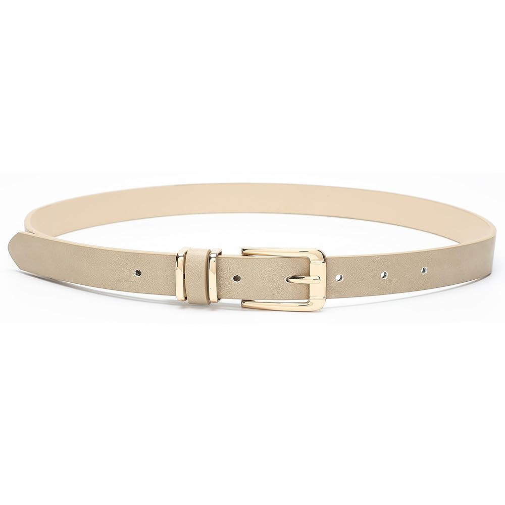 Earnda Women's Skinny Waist Belts for Jeans Dress, PU Leather Pin Buckle Thin Belt | Amazon (US)