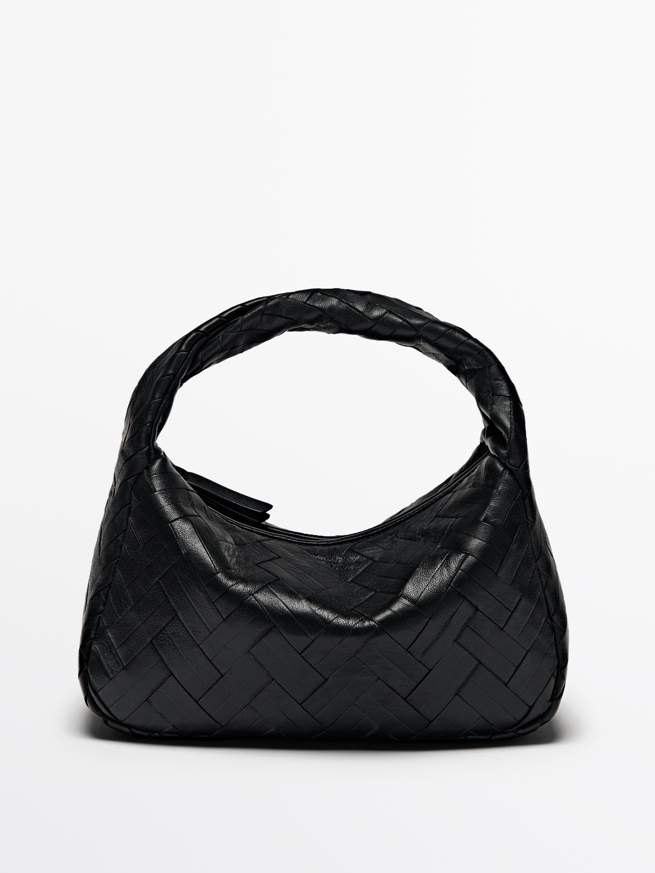 Braided nappa handbag | Massimo Dutti US