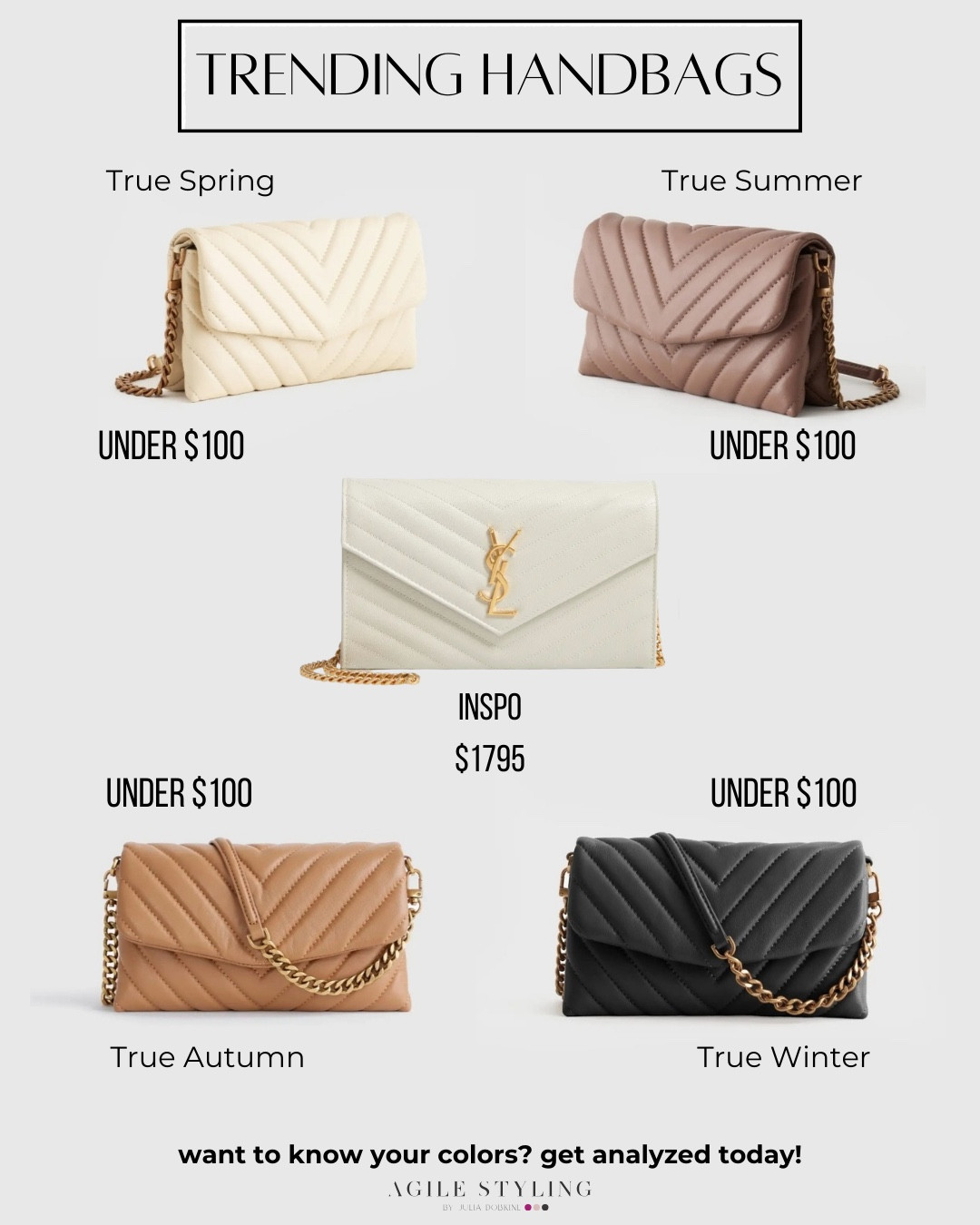 4 home color options for a designer lookalike that's under $100!


Disclaimer: The colors mentioned in this post may not be 100% accurate to the season, as they were chosen based on digital images from the website


#LTKfindsunder100 #LTKstyletip #LTKitbag