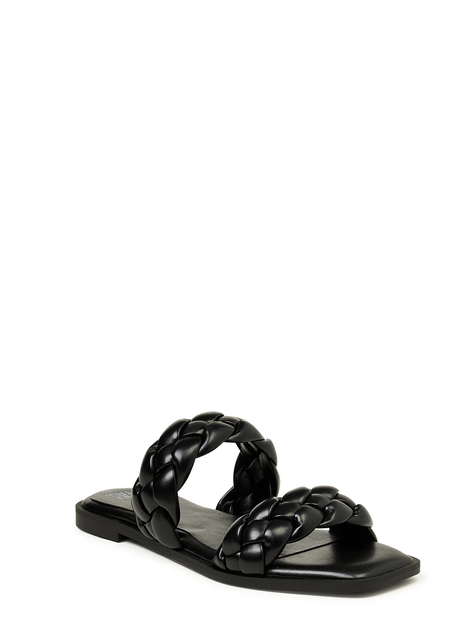 Time and Tru Women's Braided Two Band Sandals - Wide Widths Available | Walmart (US)