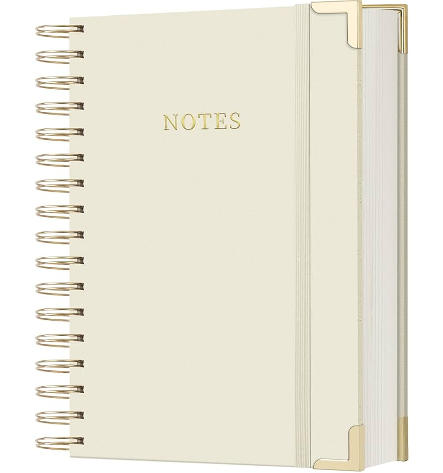 Spiral Notebook Journal, 328 Pages Linen Hardcover College Ruled Notebook, Lined Thick Journals f... | Amazon (US)