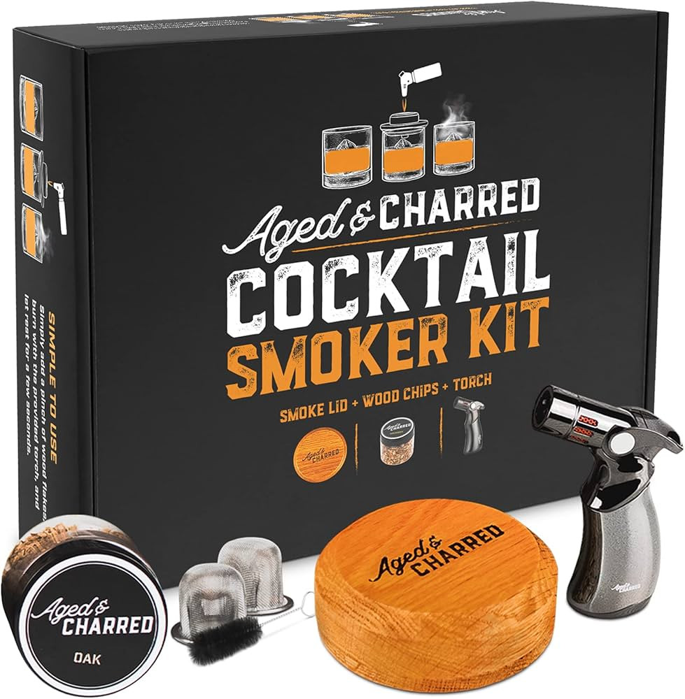 Cocktail Smoker Kit with Torch, Wood Chips for Whiskey, Bourbon & More - Drink Smoker Made of 100... | Amazon (US)
