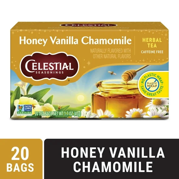 Celestial Seasonings Honey Vanilla Chamomile Caffeine-Free Herbal Tea Bags (20 Count) | Walmart (US)