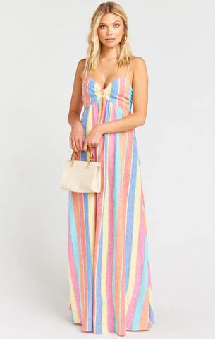 Magnolia Maxi Dress ~ Rainbow Stripe Linen | Show Me Your Mumu