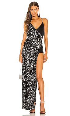 Bronx and Banco Simone Gown in Silver & Black from Revolve.com | Revolve Clothing (Global)