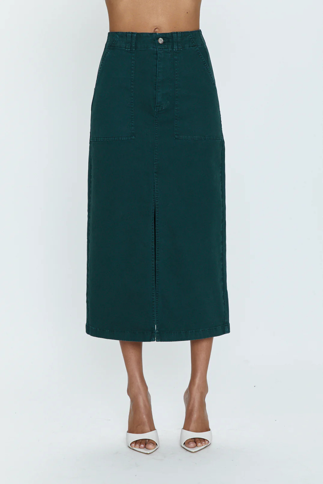 Pamela Skirt Utility Midi Skirt - Pine | Pistola Denim