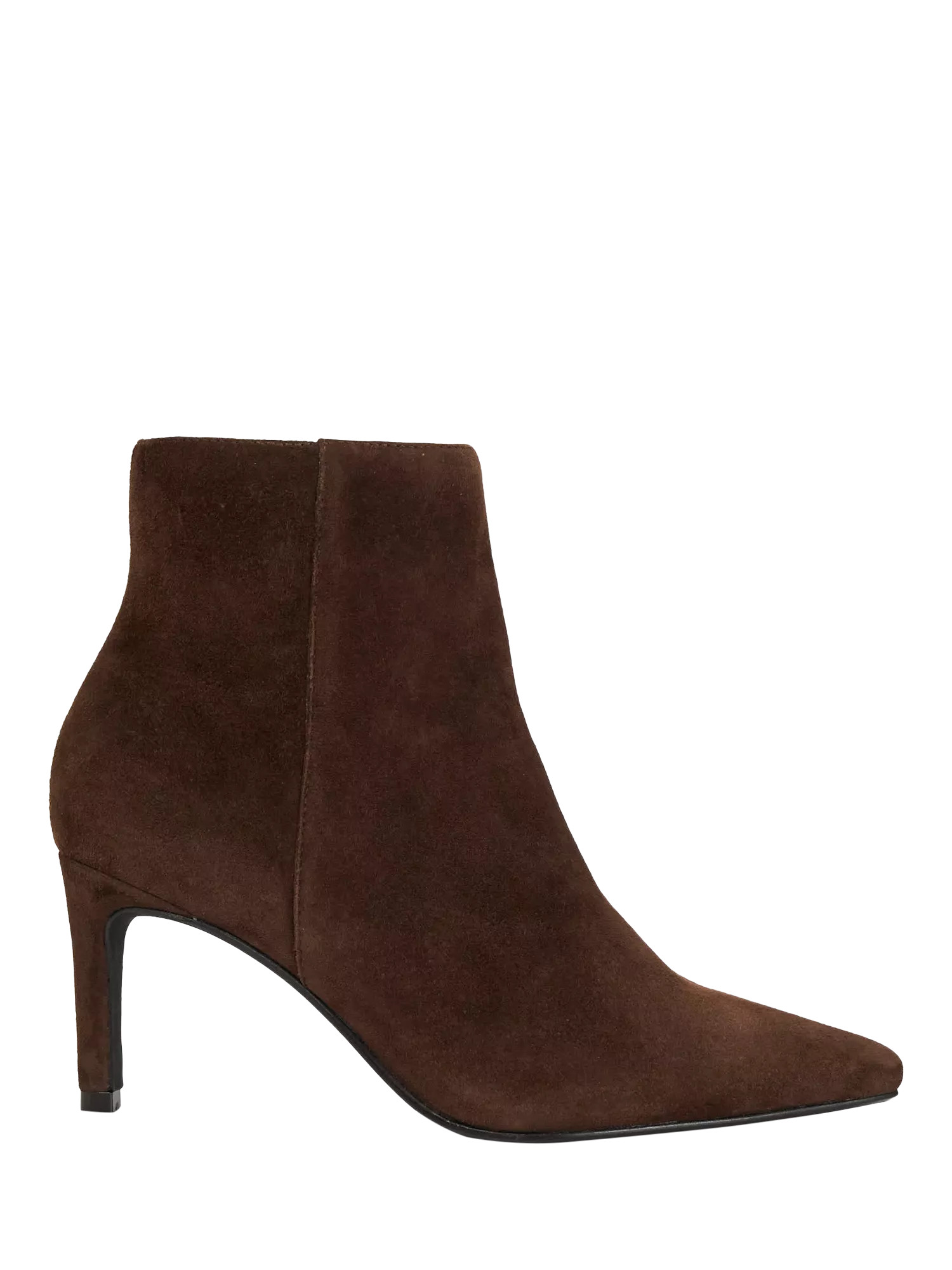Dune London Obsessively Suede Heeled Ankle Boots, Brown | John Lewis (UK)