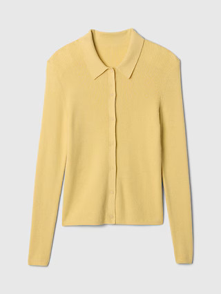 CashSoft Rib Polo Cardigan | Gap | Gap (CA)