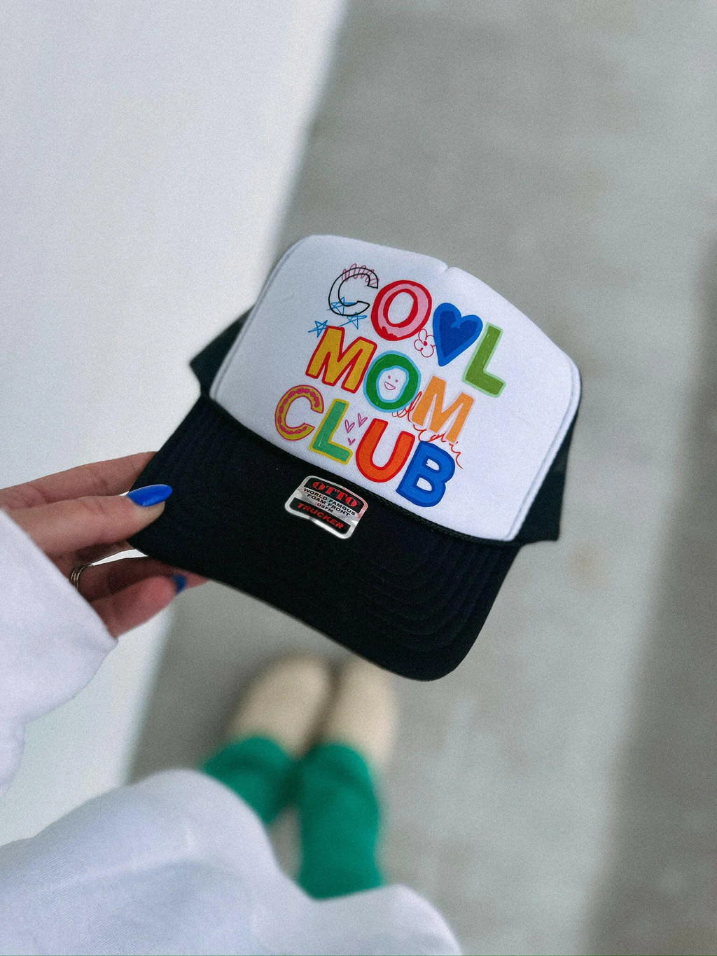 cool mom club black trucker hat | Etta & East