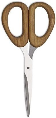 Design Ideas Takara Scissors, Teak Wood and Stainless Steel Scissors for Office or Home, Brown | Amazon (US)