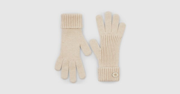 Rib knit wool lamé gloves | Gucci (US)
