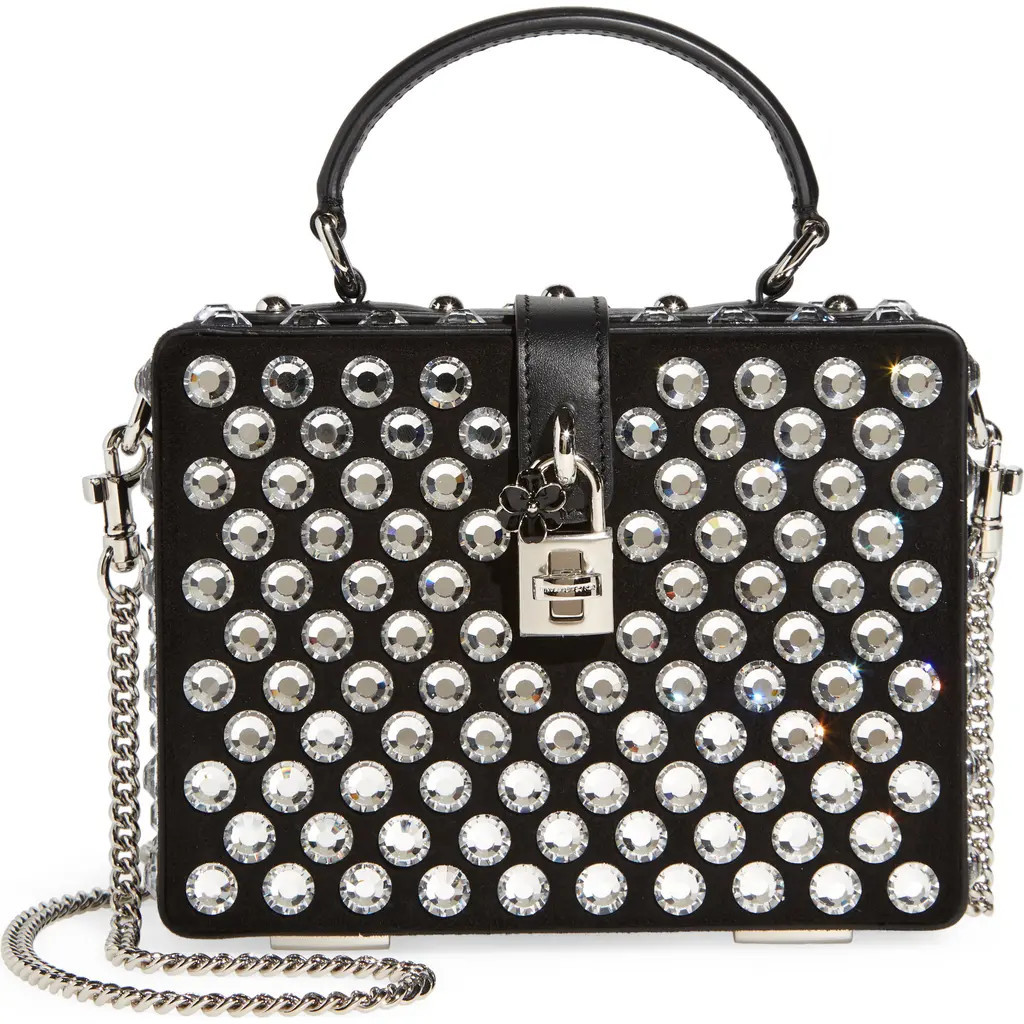 Dolce&Gabbana Crystal Embellished Box Bag in Black at Nordstrom | Nordstrom