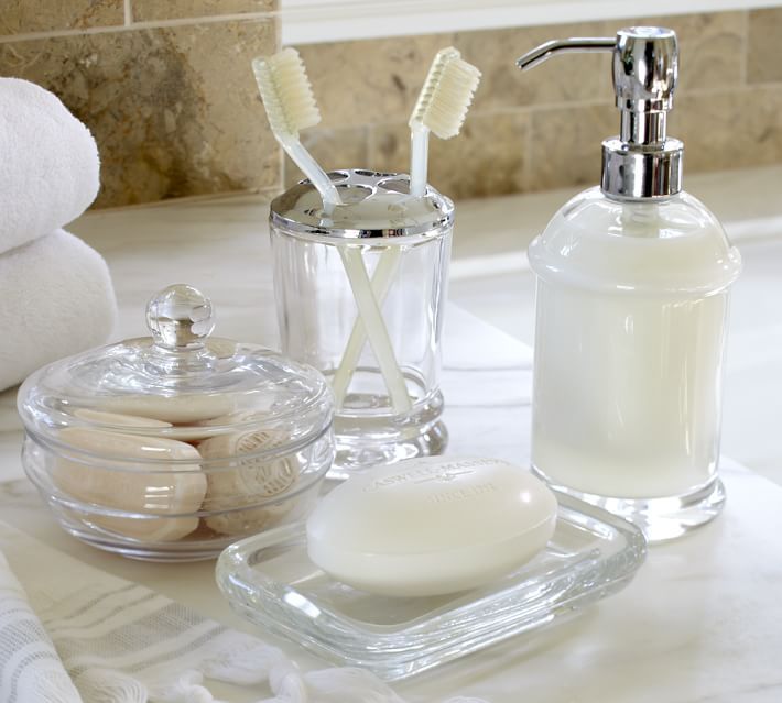 Classic Glass Countertop Bath Accessories | Pottery Barn (US)